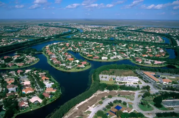 Framed Print : NA, USA, Florida, Miami. Housing and subdivisions in the northwest section of Miami