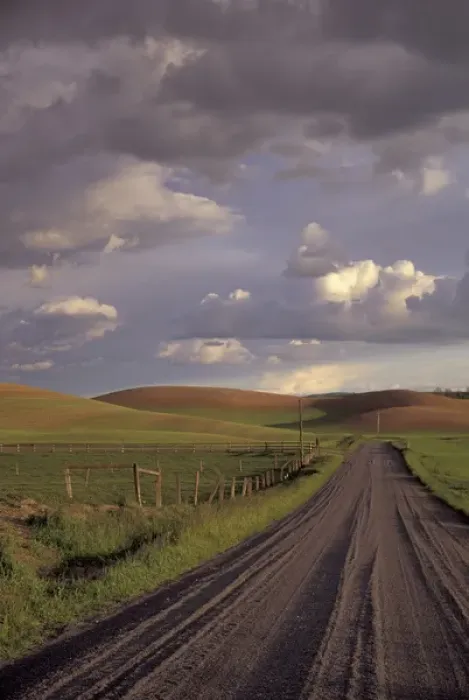 Framed Print : NA, USA, Idaho, Moscow Country road and clouds in Palouse country Framed Print : NA, USA, Idaho, Moscow Country road and clouds in Palouse country