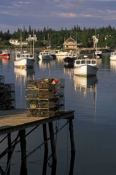 07. N.A. USA, Maine, Bass Harbor. Lobster boats and traps