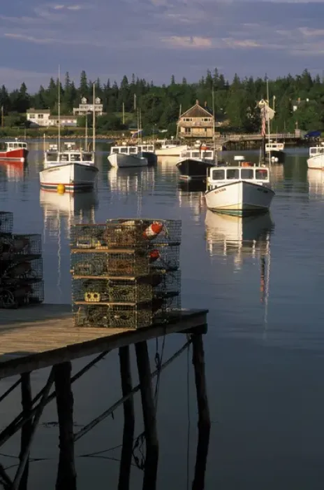 Framed Print : 07. N.A. USA, Maine, Bass Harbor. Lobster boats and traps Framed Print : 07. N.A. USA, Maine, Bass Harbor. Lobster boats and traps