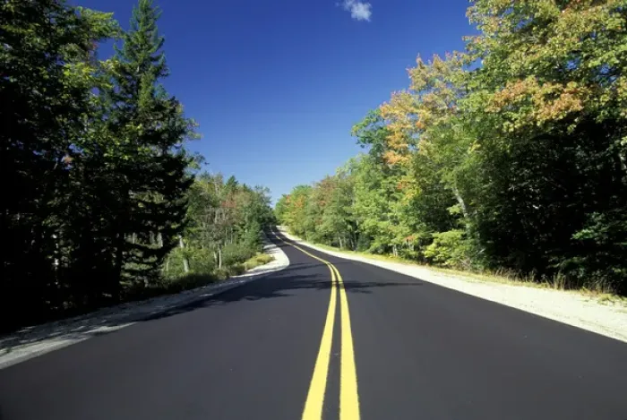 Framed Print : NA, USA, Maine Coastal Maine; Route 182 in the fall