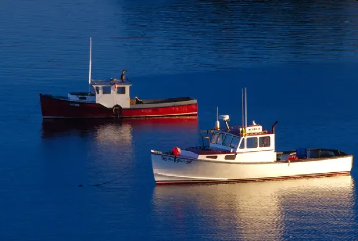Framed Print : NA, USA, Maine. Lobster boats out at sunset in Lubec Framed Print : NA, USA, Maine. Lobster boats out at sunset in Lubec