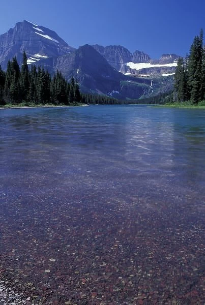 NA, USA, Montana, Glacier National PArk. Grinnell Glacier from Lake Josephine
