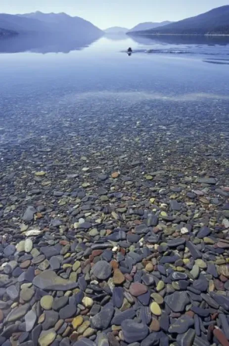 Framed Print : NA, USA, Montana, Glacier NP Rocks in Lake McDonald