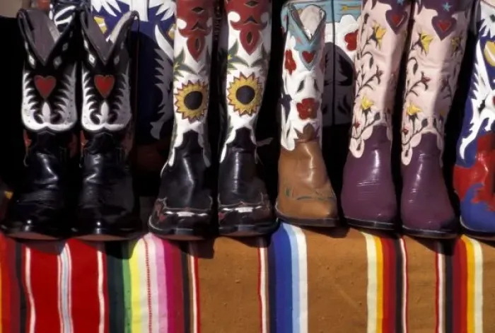 Framed Print : NA, USA, New Mexico, Santa Fe. Cowboy boots detail