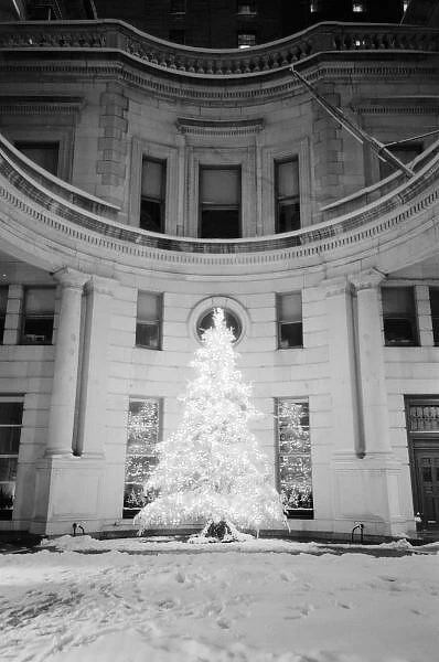 NA, USA, New York, New York City. Christmas tree on the East Side