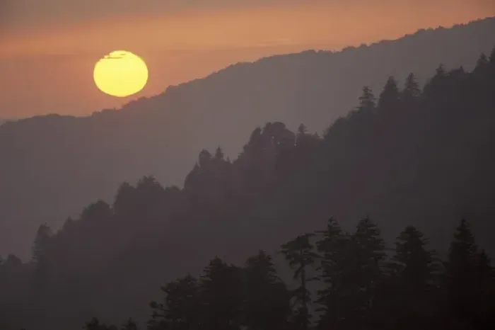 Framed Print : NA, USA, Tennessee, Great Smoky Mountains NP Sunset from Morton Overlook