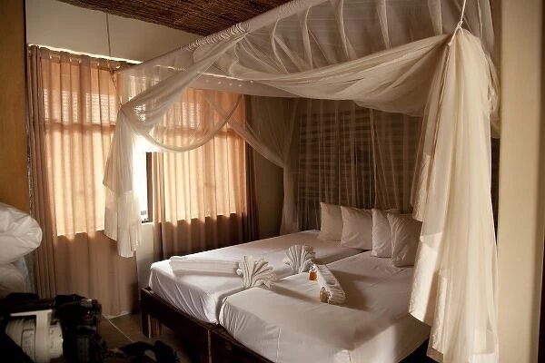 Namibia, Etosha National Park. View of a room at the Okaukuejo Lodge