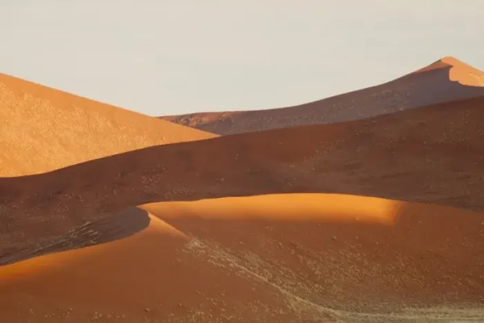 Framed Print : Namibia, Namib-Naukluft Park, Sossusvlei. Sunrise over the sand dunes