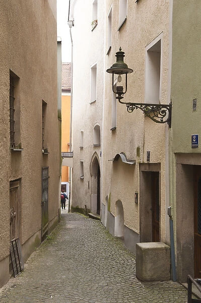 Narrow street in Passau, Germany