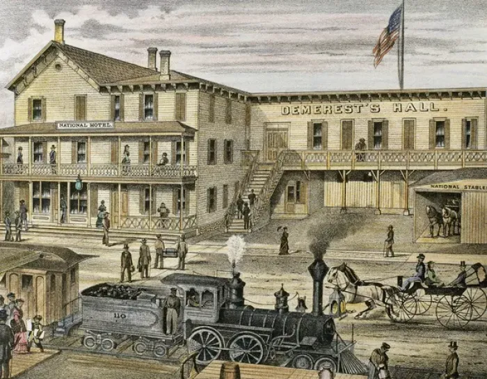 Framed Print : National Hotel. Warwick, 1875. New York. Estados Unidos Framed Print : National Hotel. Warwick, 1875. New York. Estados Unidos