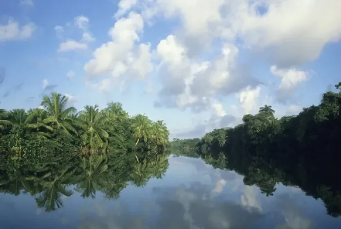 Framed Print : Near mouth of Sibun River, coastal Belize