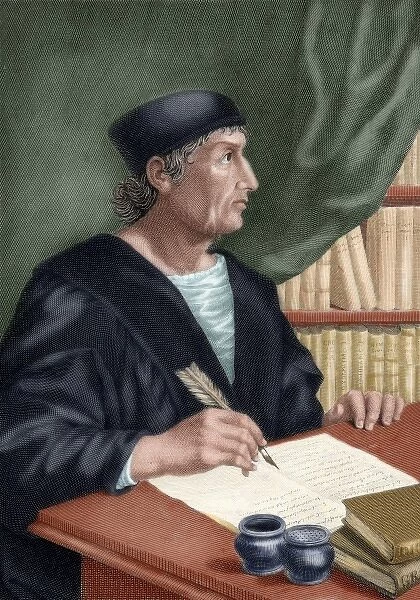 Nebrija, Elio Antonio de (1441-1522). Spanish Humanist. Colored engraving