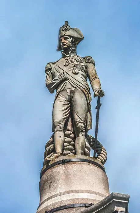 Framed Print : Nelson Column, Trafalgar Square, Westminster, London, England. Dedicated 1843, statue by sculptor Edward Hodges Baily. Admiral Nelson saved UK by defeating Napoleon Navy at Trafalgar Framed Print : Nelson Column, Trafalgar Square, Westminster, London, England. Dedicated 1843, statue by sculptor Edward Hodges Baily. Admiral Nelson saved UK by defeating Napoleon Navy at Trafalgar