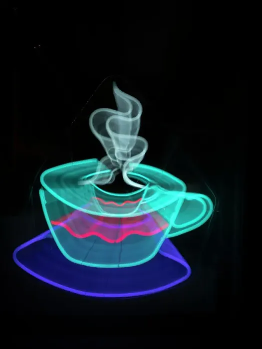 Framed Print : Neon coffee cup sign Framed Print : Neon coffee cup sign