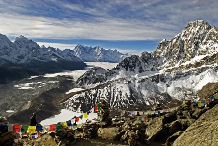 Framed Print : Nepal, Gokyo Ri. The view from the summit of Gokyo Ri overlooking the Ngozumpa Glacier Framed Print : Nepal, Gokyo Ri. The view from the summit of Gokyo Ri overlooking the Ngozumpa Glacier