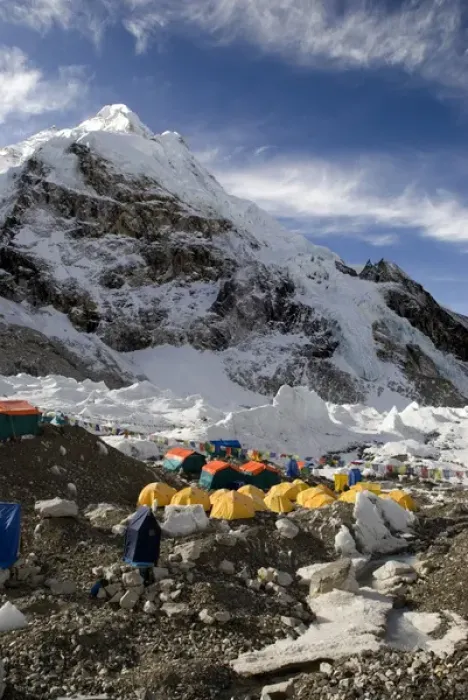 Framed Print : Nepal, Mount Everest. The tents of mountaineers are scattered along the Khumbu Glacier Framed Print : Nepal, Mount Everest. The tents of mountaineers are scattered along the Khumbu Glacier