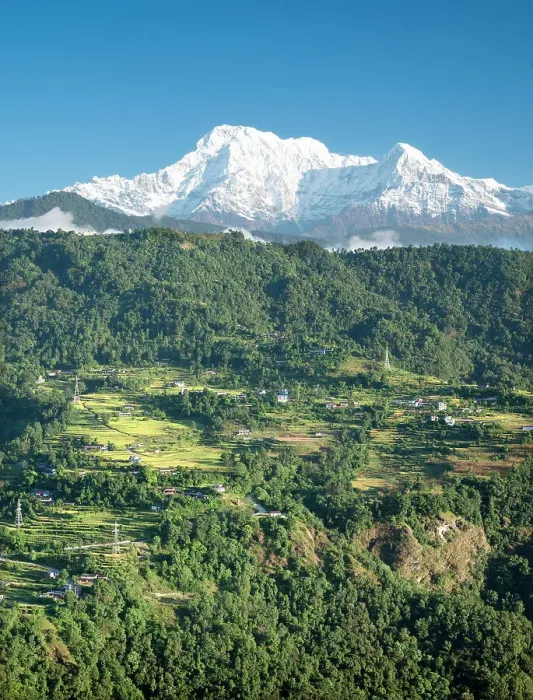 Framed Print : Nepal, vlley and Annapurna Range