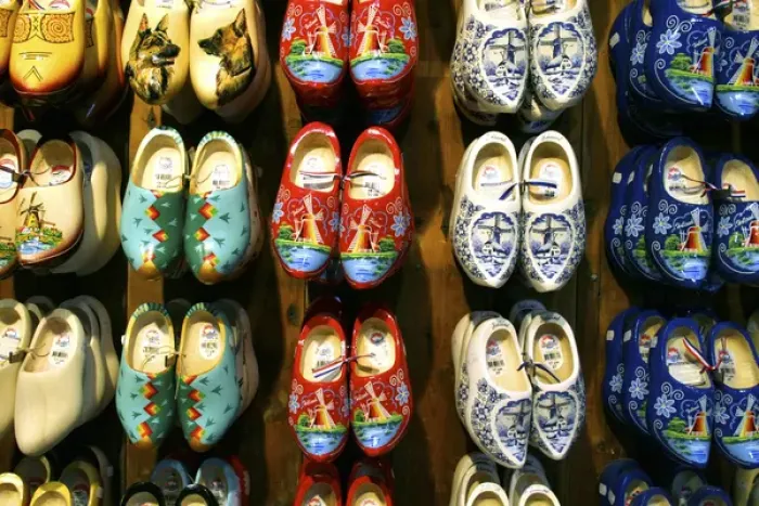 Framed Print : Netherlands, Holland, Amsterdam, wooden clogs for sale
