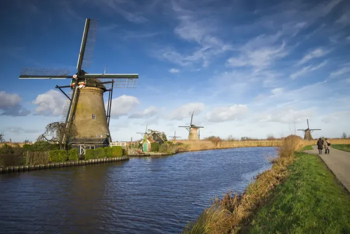 Framed Print : Netherlands, Kinderdijk, Traditional Dutch windmills Framed Print : Netherlands, Kinderdijk, Traditional Dutch windmills