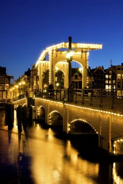 Framed Print : Netherlands, North Holland, Amsterdam, River Amstel, Magere Brug