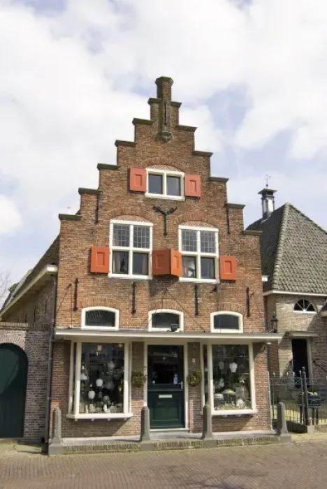 Framed Print : Netherlands, North Holland, Edam, typical old dutch architecture