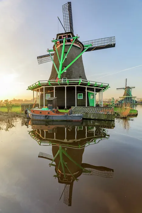 Framed Print : Netherlands, North Holland. Zaanse Schans. Kalverpolderpad. Typical Dutch windmills Framed Print : Netherlands, North Holland. Zaanse Schans. Kalverpolderpad. Typical Dutch windmills