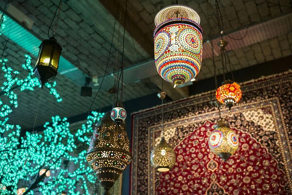 Netherlands, Rotterdam, middle eastern-themed lamps and lights