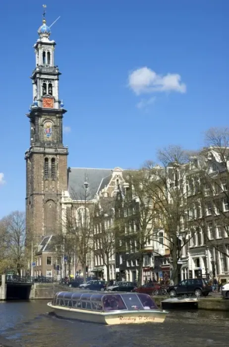 Framed Print : Netherlands, South Holland, Amsterdam, Prinsengracht, Westerkerk Framed Print : Netherlands, South Holland, Amsterdam, Prinsengracht, Westerkerk