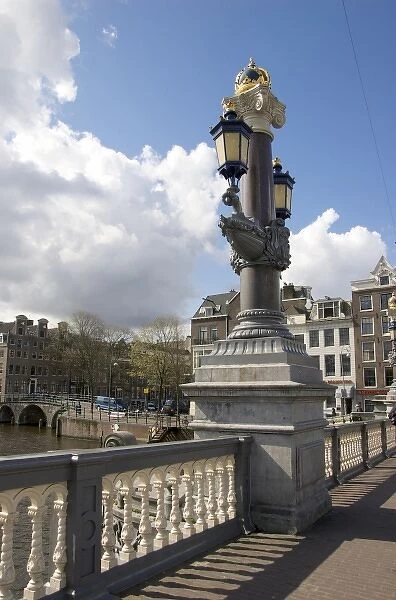 Netherlands, South Holland, Amsterdam, River Amstel, Blaubrug, Blue Bridge