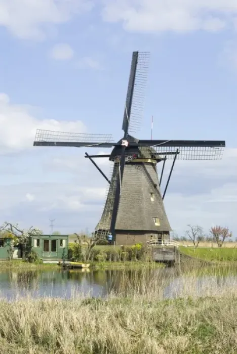 Framed Print : Netherlands, South Holland, Kinderdijk, Windmill Framed Print : Netherlands, South Holland, Kinderdijk, Windmill