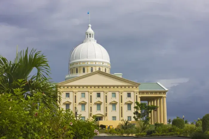 Framed Print : The new $27 million National Capitol complex on the island of Babeldaob, in Melekeok