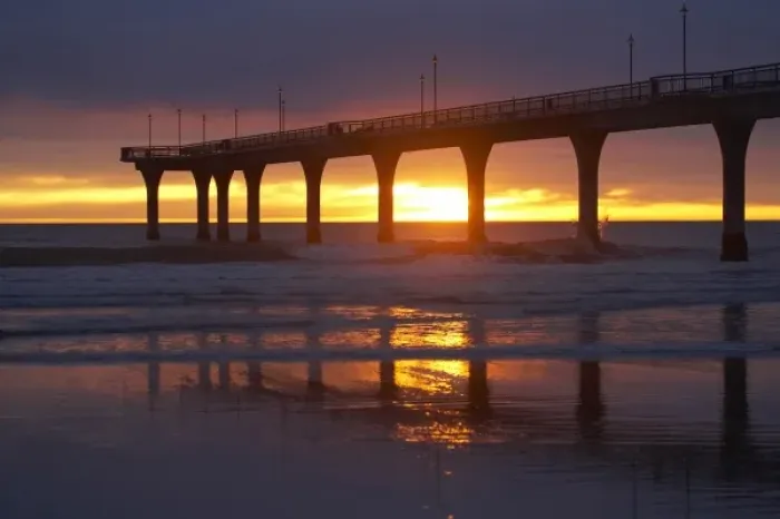 Framed Print : New Brighton Pier at Dawn, Christchurch, South Island, New Zealand Framed Print : New Brighton Pier at Dawn, Christchurch, South Island, New Zealand