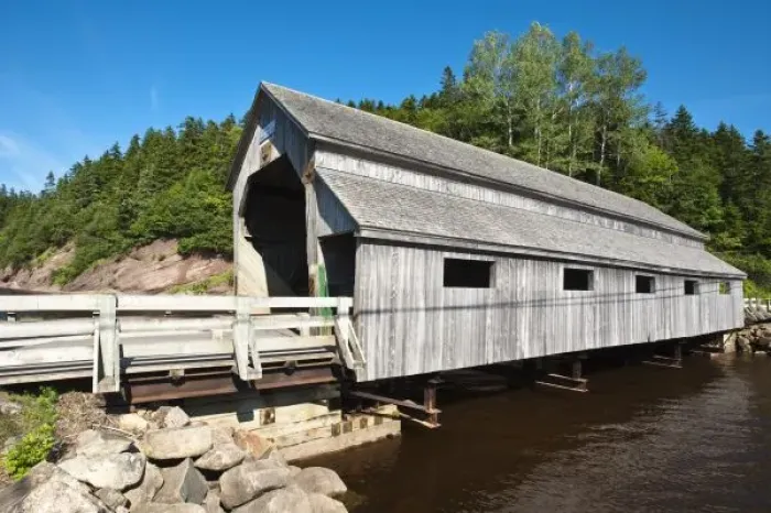 Framed Print : New Brunswick, Canada. Irish River covered bridge St. Martins Framed Print : New Brunswick, Canada. Irish River covered bridge St. Martins