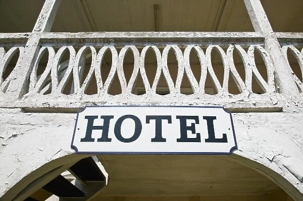 New Caledonia, Central Grande Terre Island, LA FOA. Hotel Banu- Hotel sign