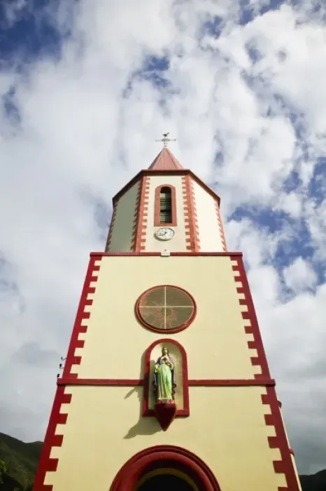 Framed Print : New Caledonia, Central Grande Terre Island, Thio. Thio Catholic Mission church