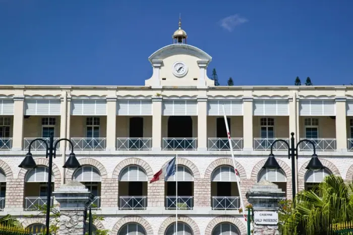 Framed Print : NEW CALEDONIA, Grande Terre Island, Noumea. Place Bir Hakeim, French Army HQ