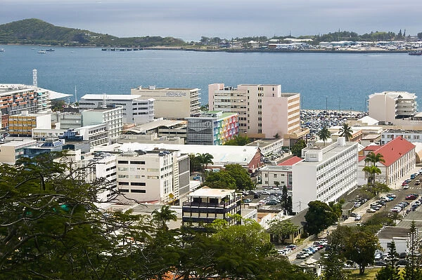 NEW CALEDONIA, Grande Terre Island, Noumea. City view from Route du Semaphore, daytime