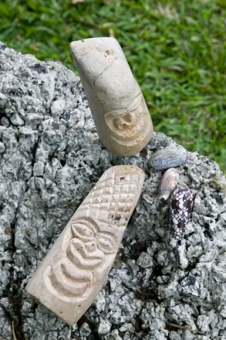 Framed Print : New Caledonia, Northern Grande Terre Island, Puebo. Kanak stone carvings for sale by the roadside Framed Print : New Caledonia, Northern Grande Terre Island, Puebo. Kanak stone carvings for sale by the roadside