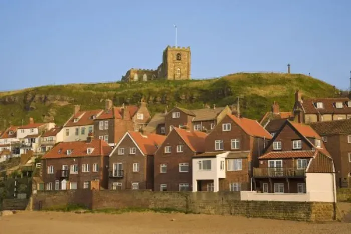 Framed Print : New housing and St Margarets church, Whitby, North Yorkshire, England Framed Print : New housing and St Margarets church, Whitby, North Yorkshire, England