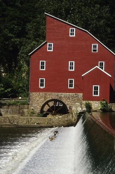 New Jersey: The Old Red Mill on South Branch of the raritan River, June