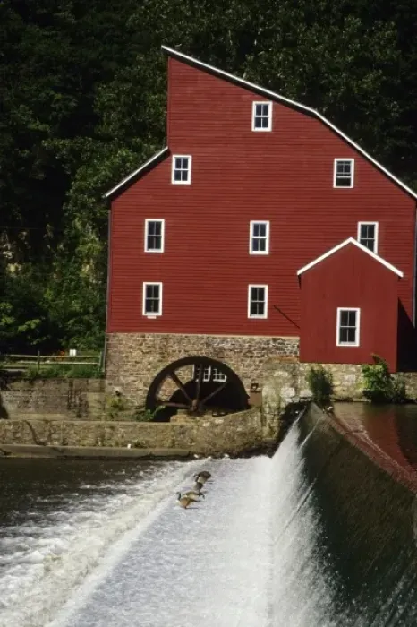 Framed Print : New Jersey: The Old Red Mill on South Branch of the raritan River, June Framed Print : New Jersey: The Old Red Mill on South Branch of the raritan River, June