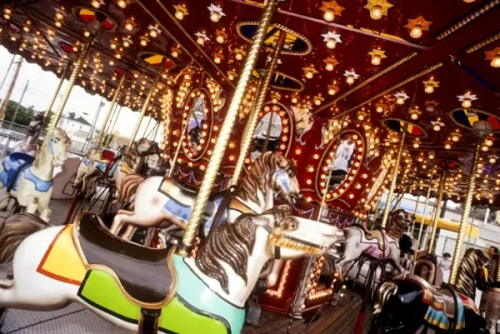 Framed Print : New Jersey, Pt Pleasant, boardwalk, carousel, June