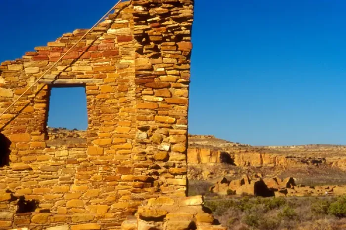 Framed Print : New Mexico: Chaco Culture National Historic Park, Anasazi Pueblo Bonito ruin
