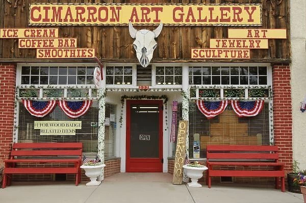 New Mexico, Cimarron. Cimarron art gallery, New Mexico