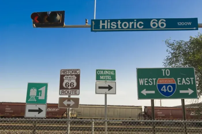 Framed Print : New Mexico. Road sign along historic Route 66 New Mexico Framed Print : New Mexico. Road sign along historic Route 66 New Mexico