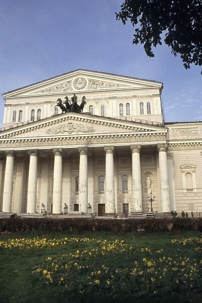 The new Russia Moscow the famous Bolshoi Theater exterior for concerts and culture