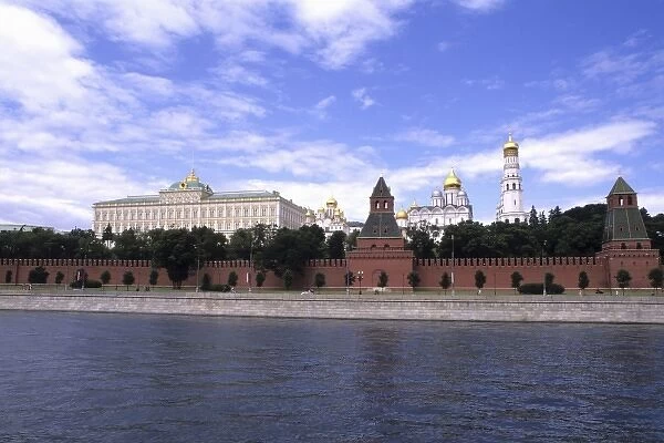 The new Russia Moscow the famous walls of the Kremlin Government from the Moscow River