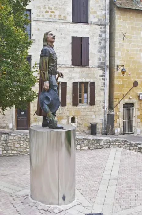 Framed Print : The new statue of Cyrano de Bergerac on the main town square in Bergerac, unusual Framed Print : The new statue of Cyrano de Bergerac on the main town square in Bergerac, unusual