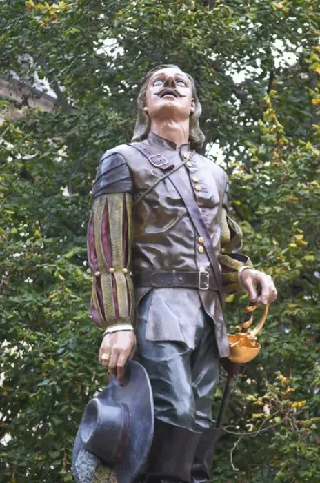 Framed Print : The new statue of Cyrano de Bergerac on the main town square in Bergerac, unusual Framed Print : The new statue of Cyrano de Bergerac on the main town square in Bergerac, unusual